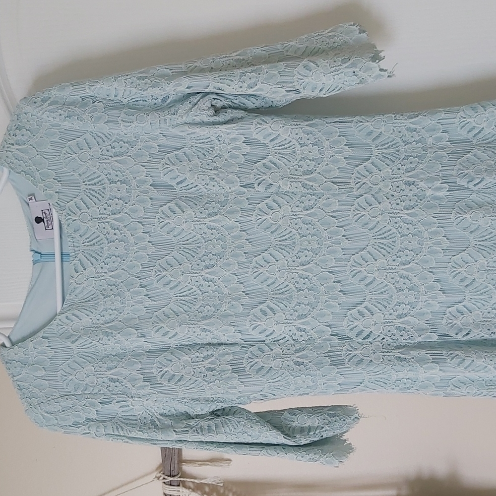 Womens blue lace maxi dress